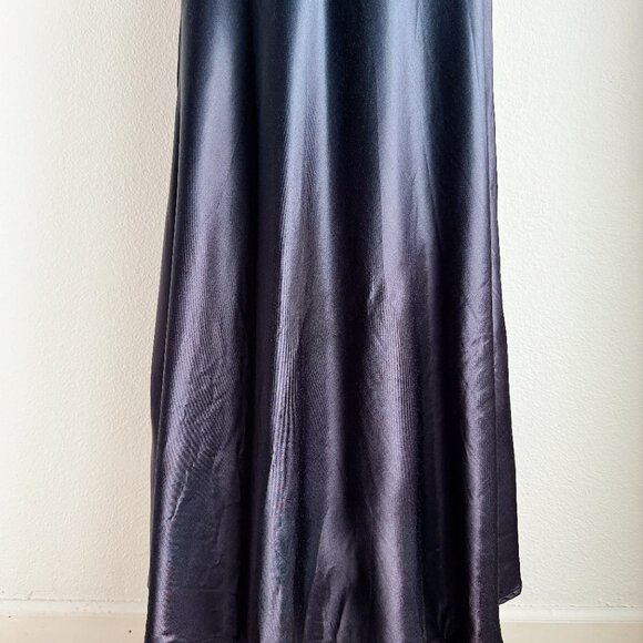 VINTAGE MIDNIGHT BLUE VELVET AND SATIN DRESS - Picture 7 of 8